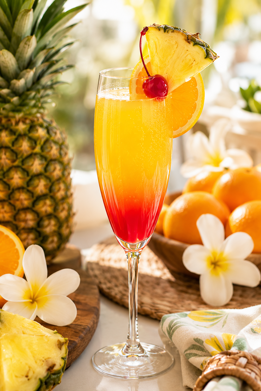 Pineapple Sunrise Mimosa Mocktail