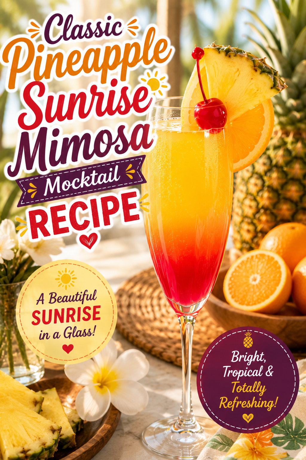 Pineapple Sunrise Mimosa Mocktail