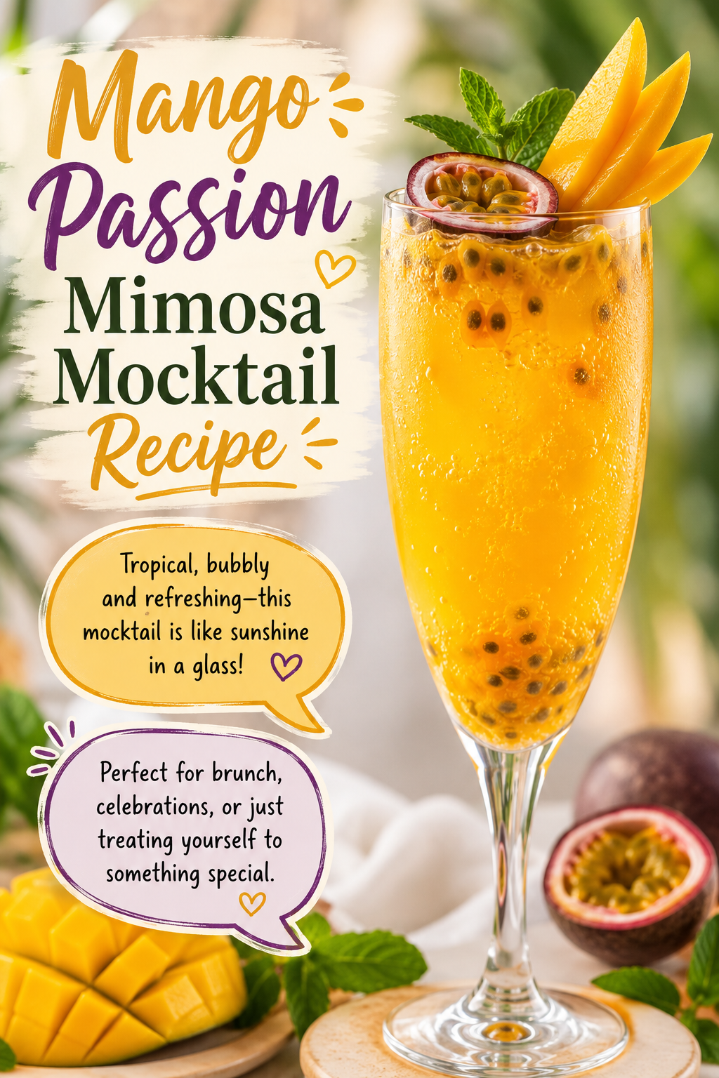 Mango Passion Mimosa Mocktail