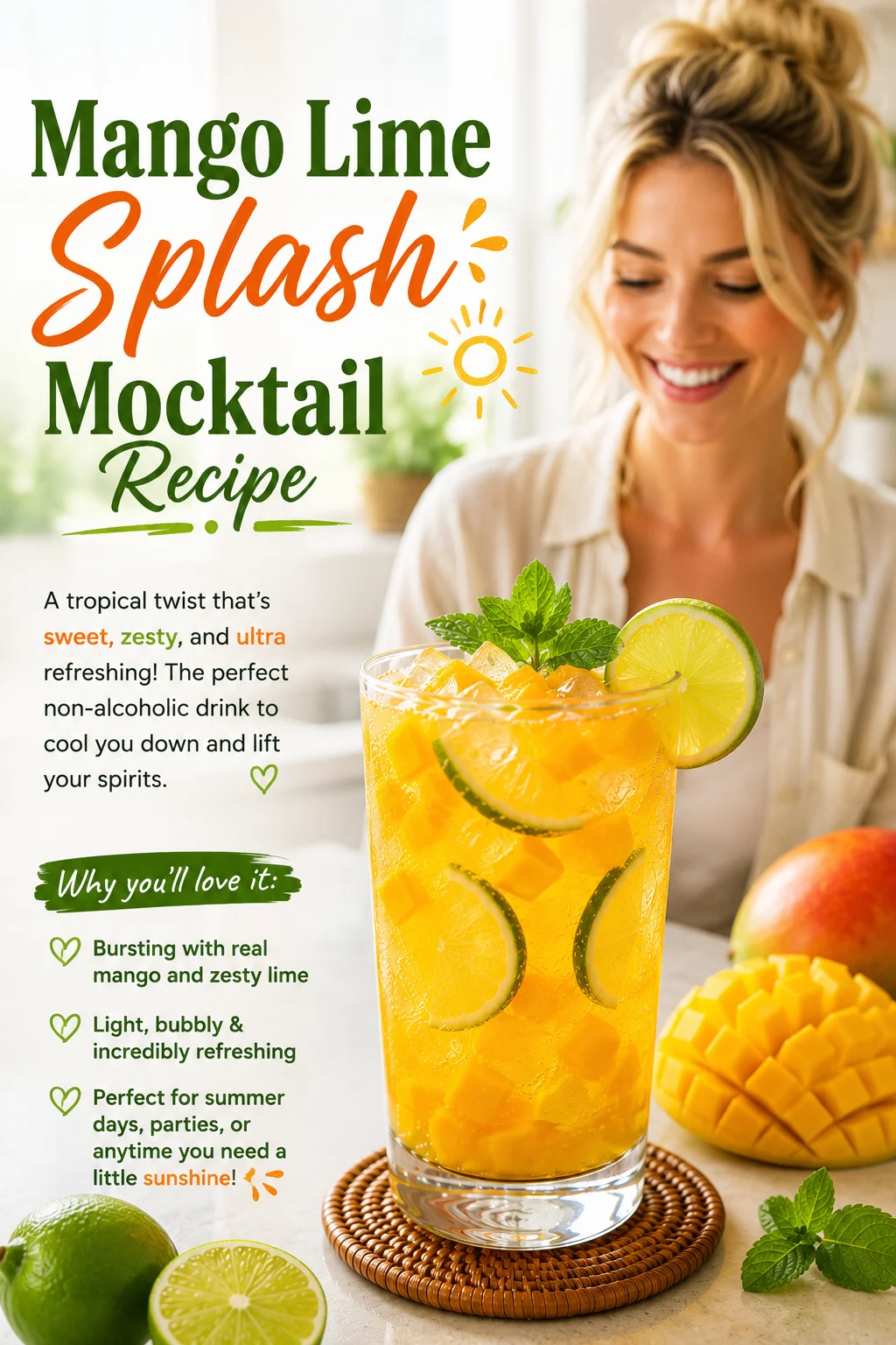 Mango Lime Splash Mocktail 