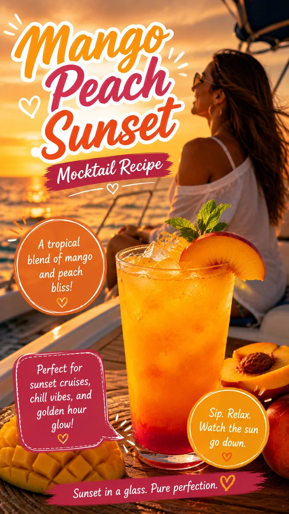 Mango Peach Sunset Mocktail