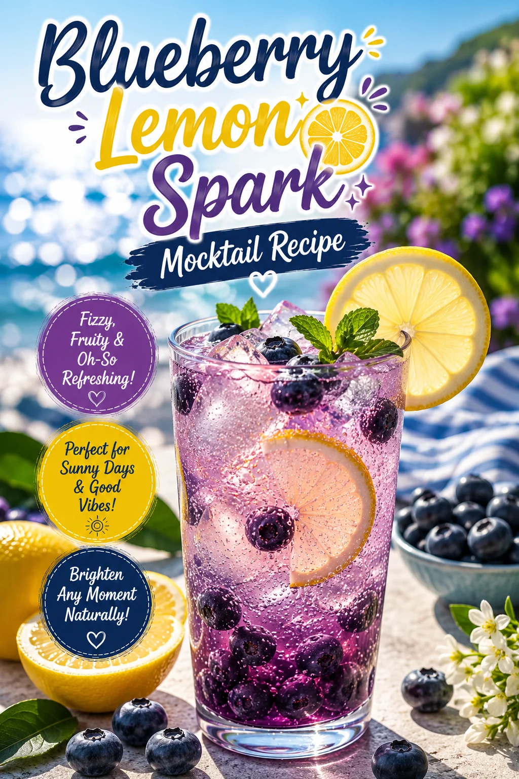 Blueberry Lemon Spark Mocktail