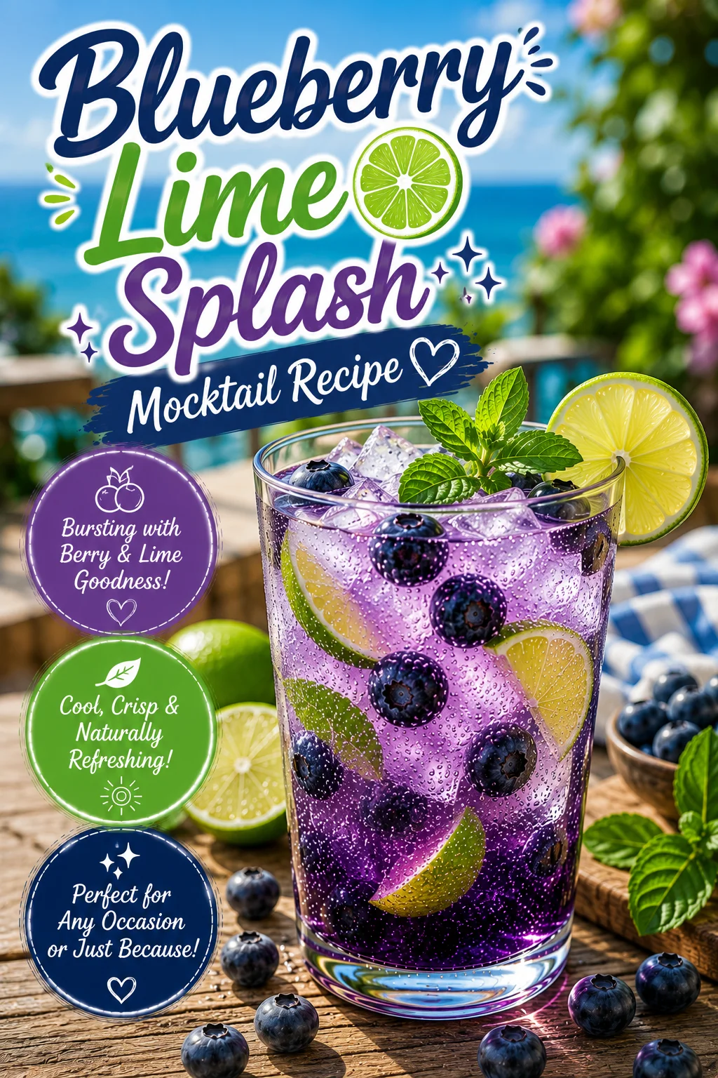 Blueberry Lime Splash Mocktail