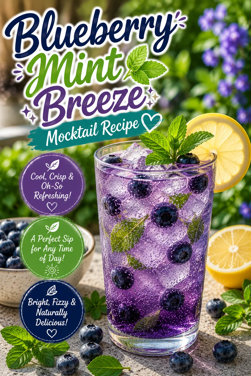 Blueberry Mint Breeze Mocktail