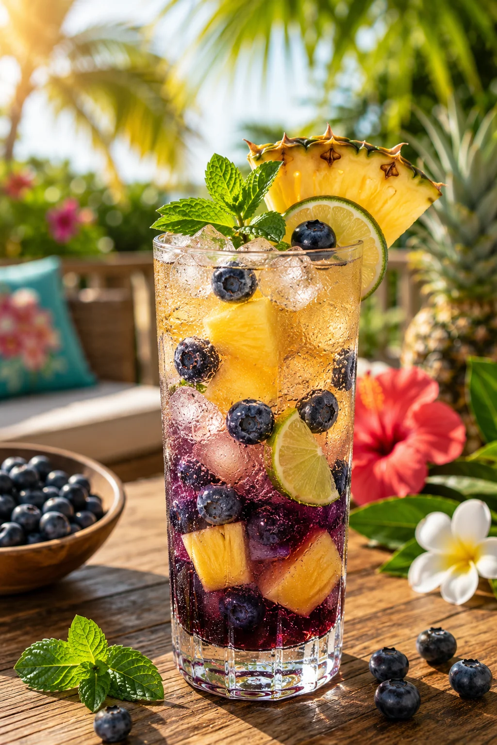 Blueberry Pineapple Paradise Mocktail