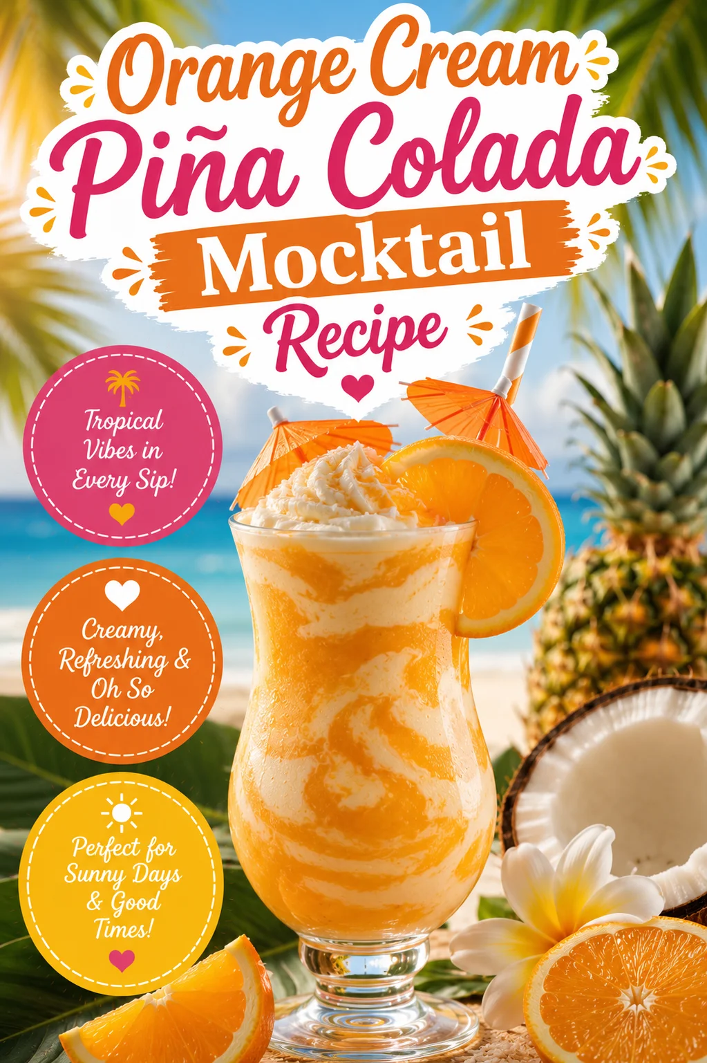Orange Cream Piña Colada Mocktail