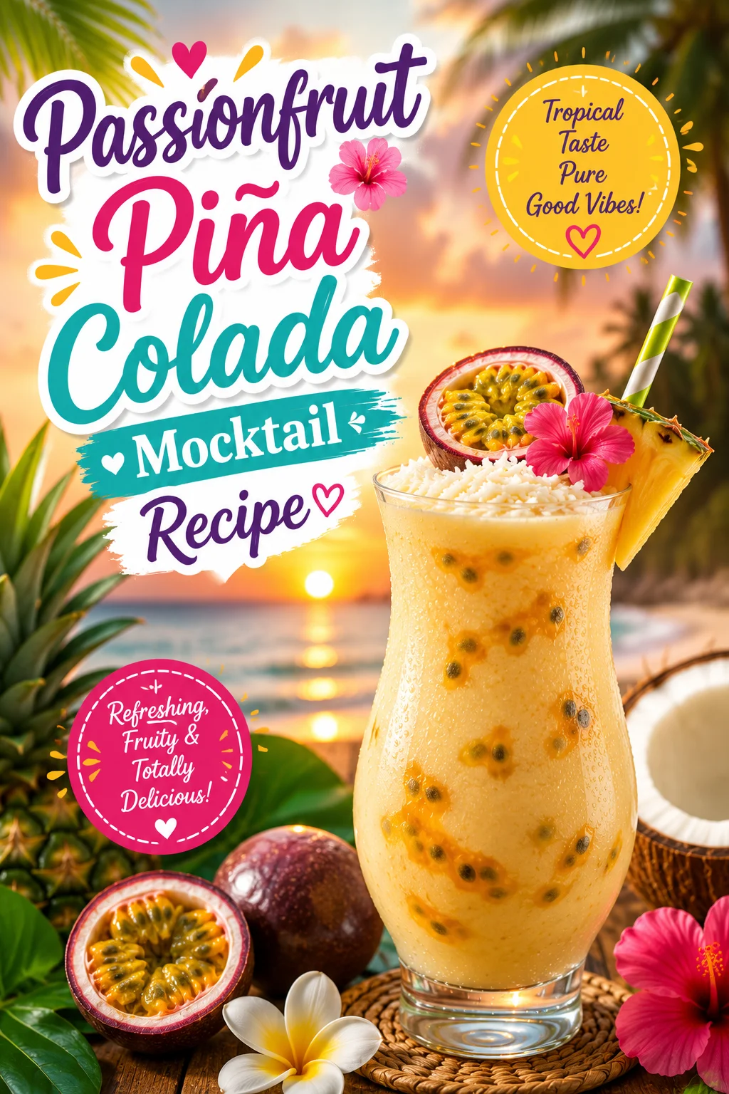 Passionfruit Piña Colada Mocktail