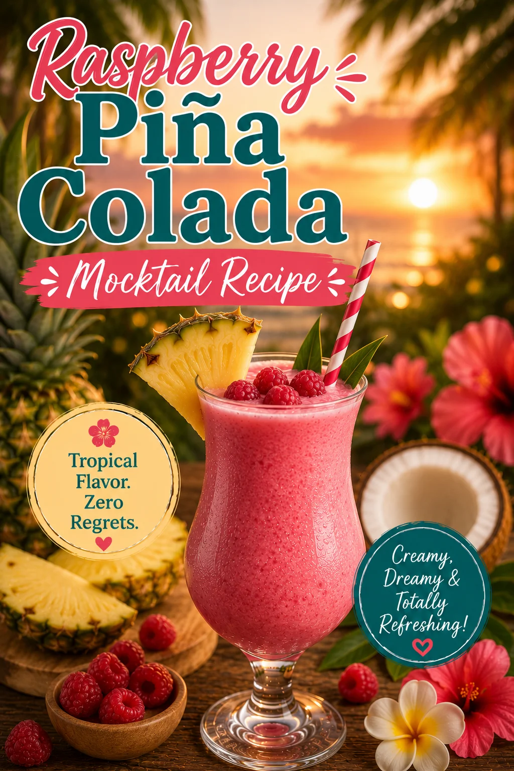 Raspberry Piña Colada Mocktail