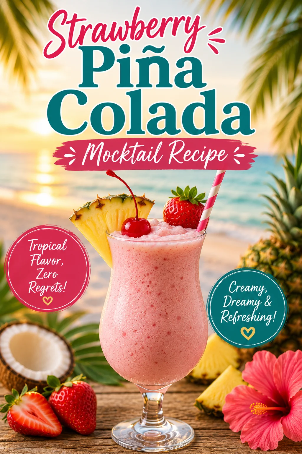 Strawberry Piña Colada Mocktail