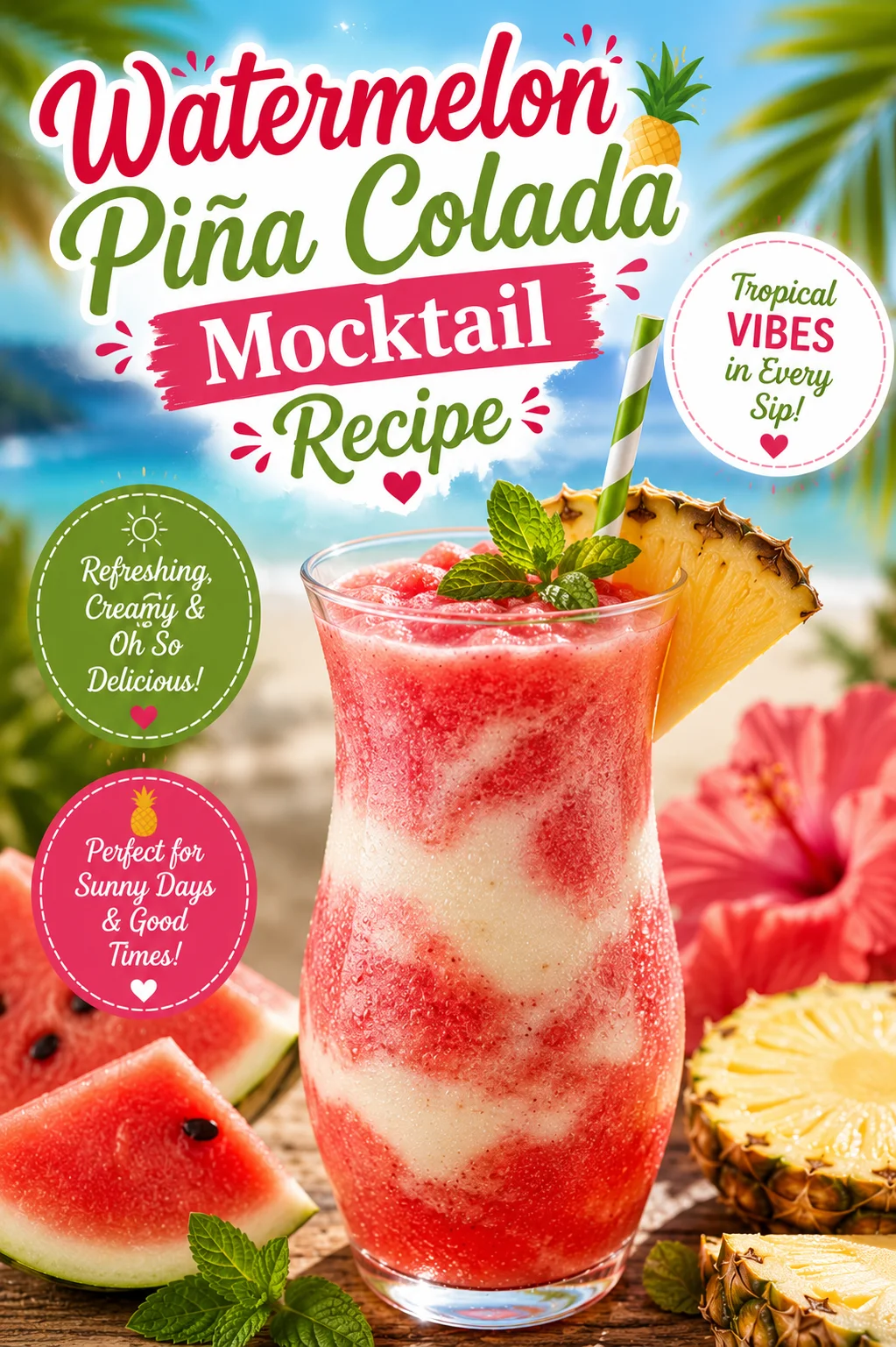 Watermelon Piña Colada Mocktail
